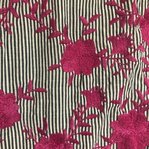 Savanna Jane pink embroidered stripe blouse small - Picture 2 of 8
